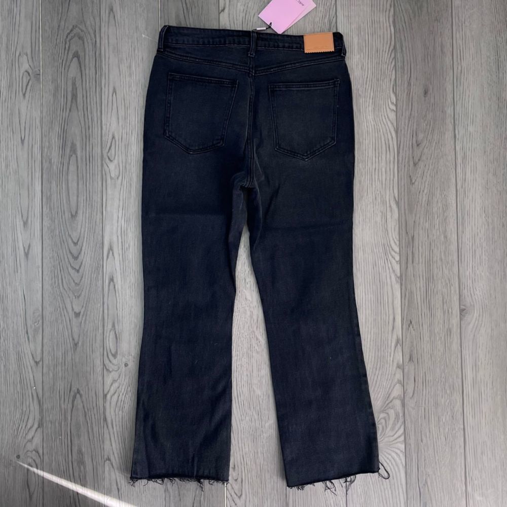 Avec Les Filles Women Size 29 Black Distressed Kick Flare Denim Cotton NEW Jeans - Picture 6 of 12
